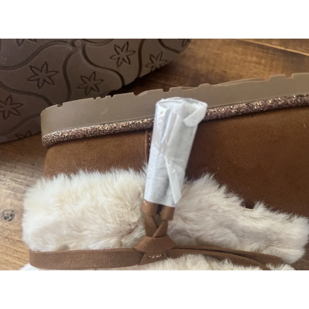Girls Seychelles Suede and Faux Fur Boots  Ankle Tassels Brown